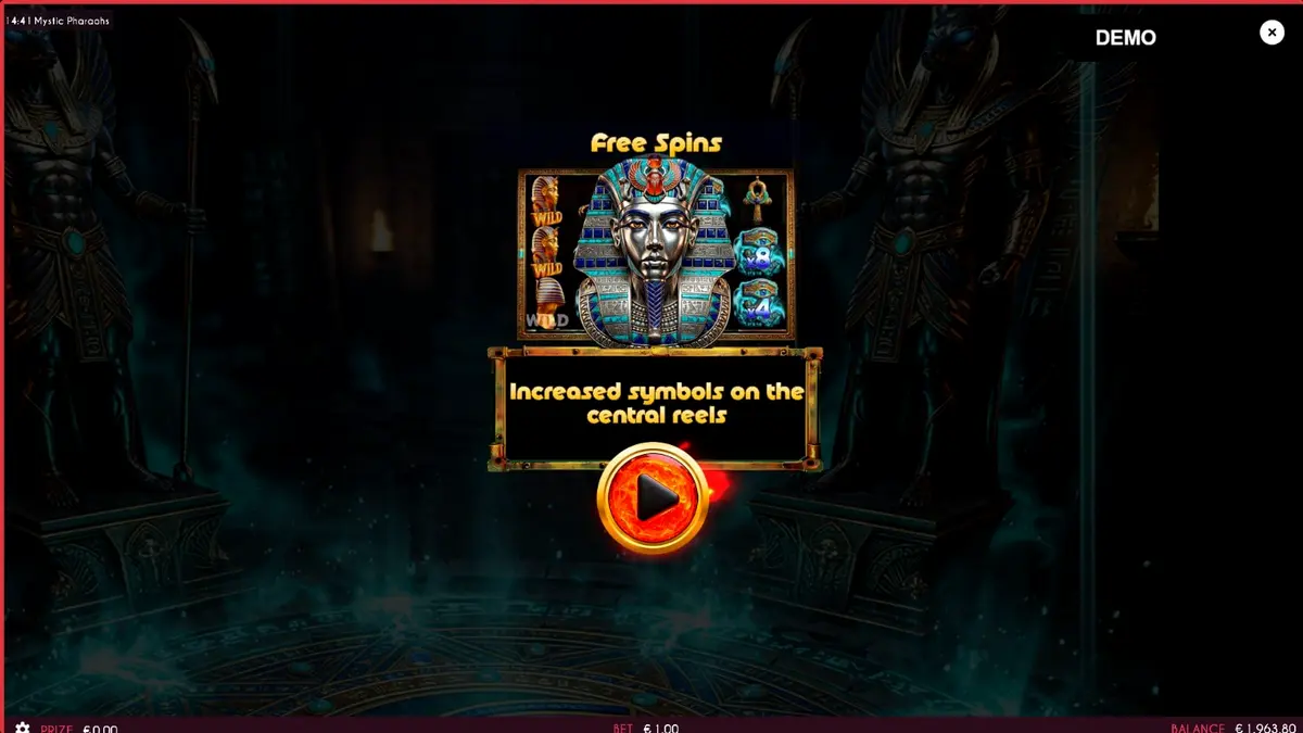 Tampilan visual slot Mystic Pharaoh dengan tema Mesir Kuno