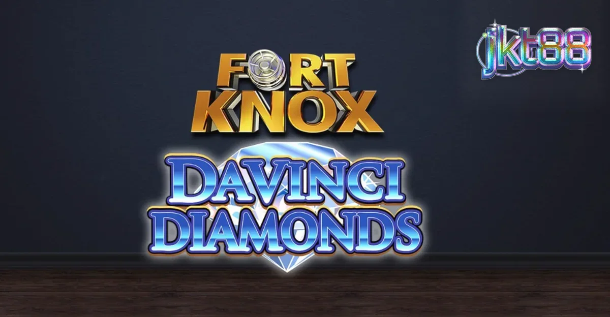 Tampilan visual slot Fort Knox Da Vinci Diamonds dengan elemen seni Renaisans dan brankas mewah